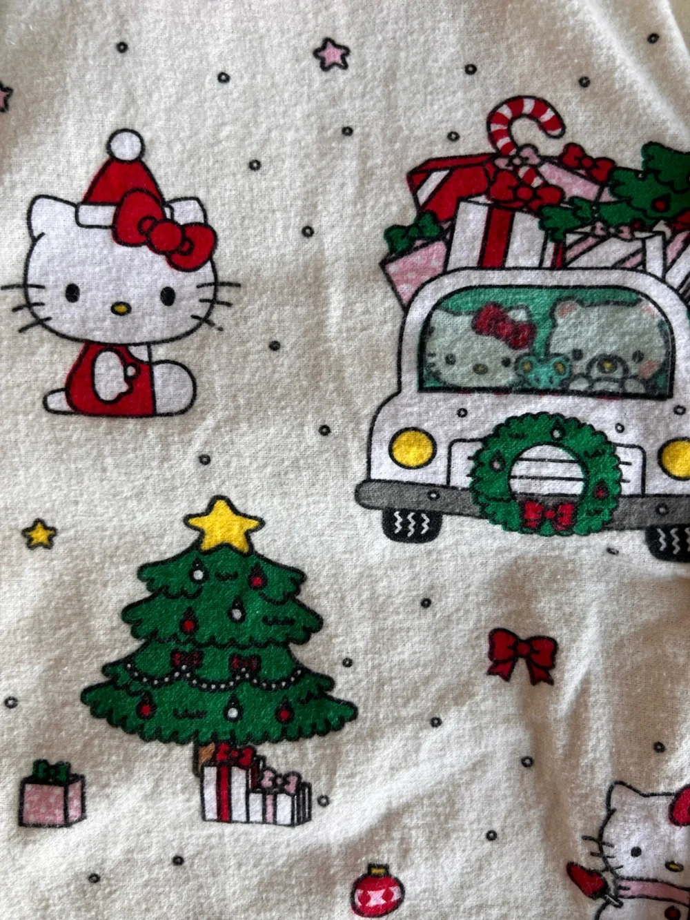 Pottery Barn Teen Hello Kitty Christmas Flannel Pajama Set Medium Sanrio